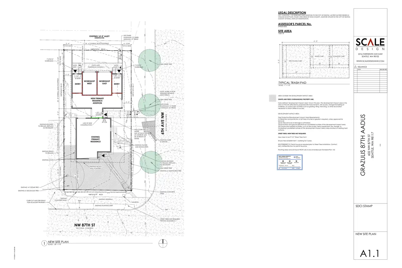 Site plan for 8705 6th Ave NW
