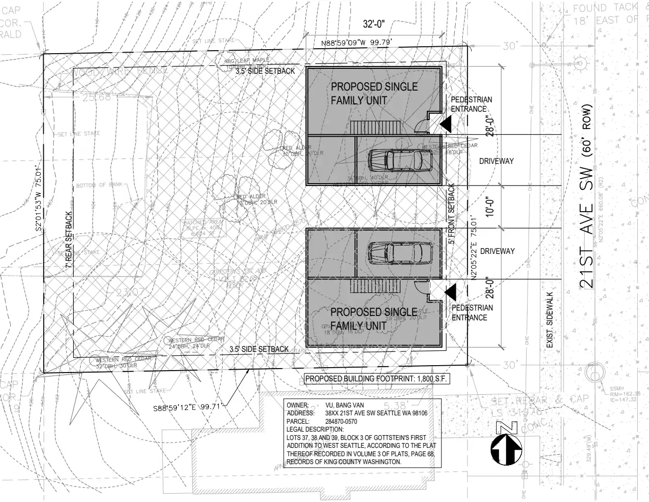 Site plan for 3825 21st Ave SW
