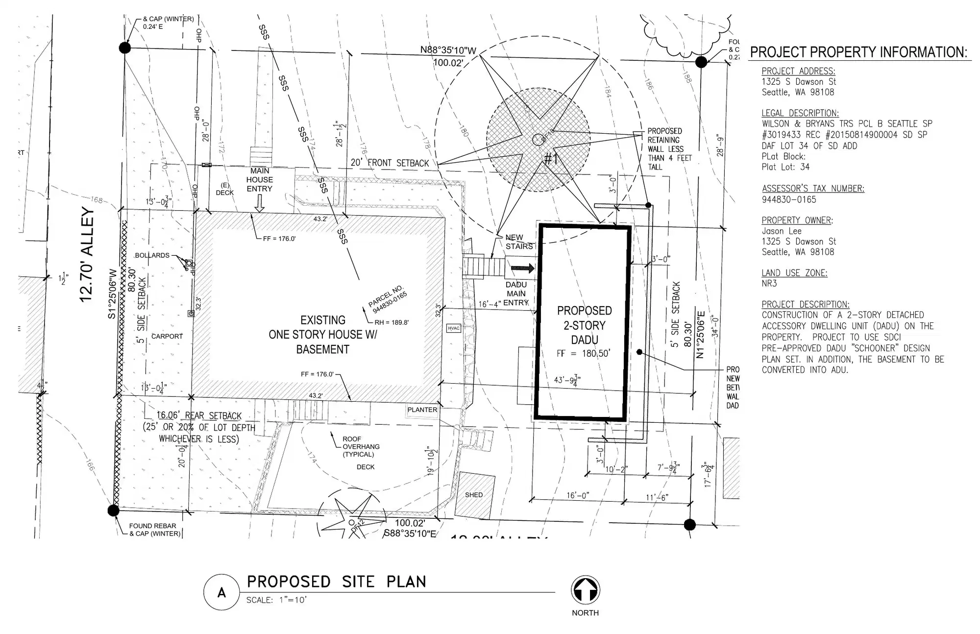Site plan for 1325 S Dawson St