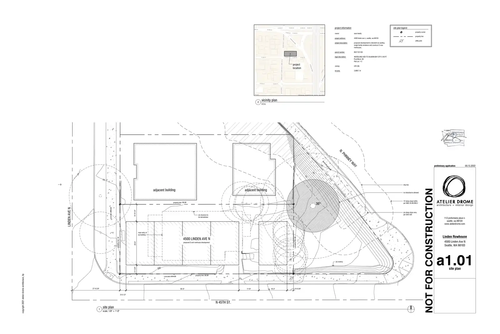 Site plan for 4500 Linden Ave N