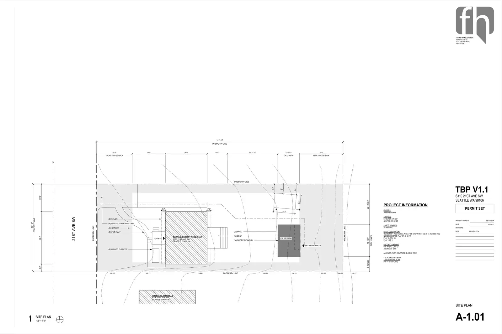 Site plan for 6310 21st Ave SW
