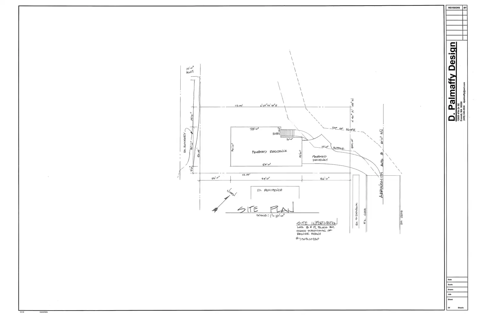 Site plan for 10045 Arrowsmith Ave S