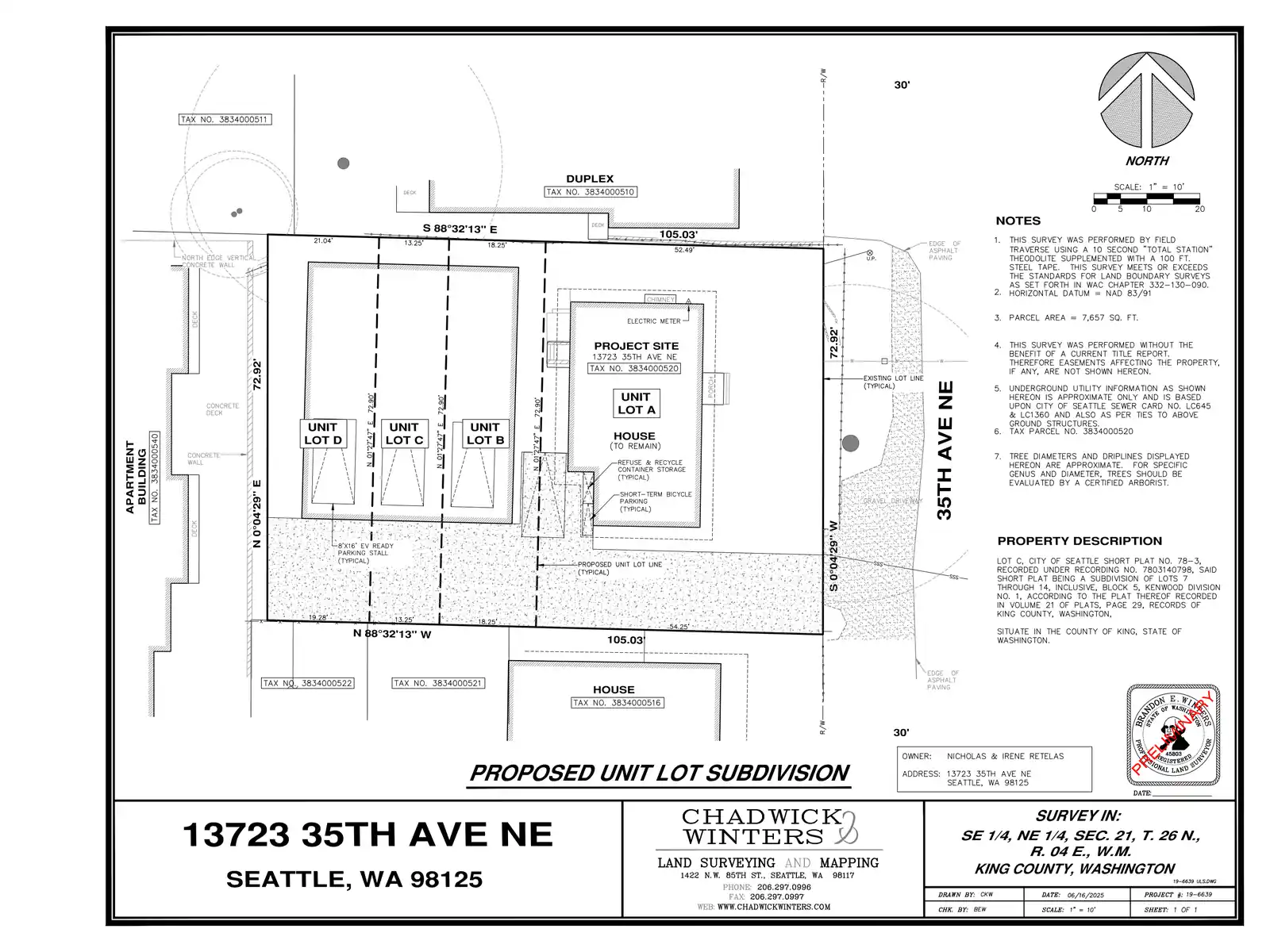 Site plan for 13723 35th Ave NE