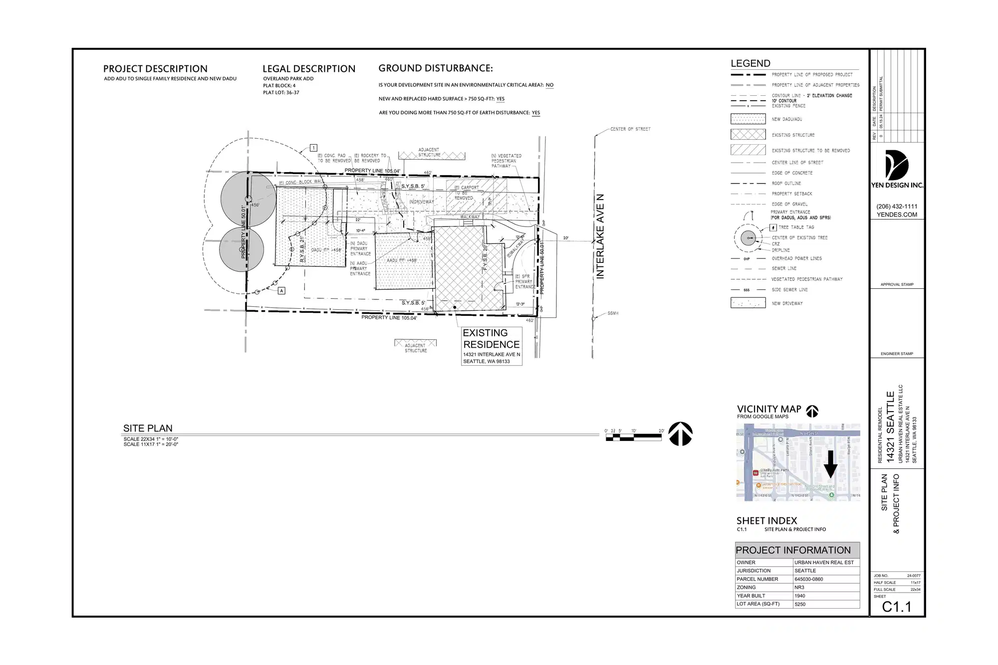 Site plan for 14321 Interlake Ave N