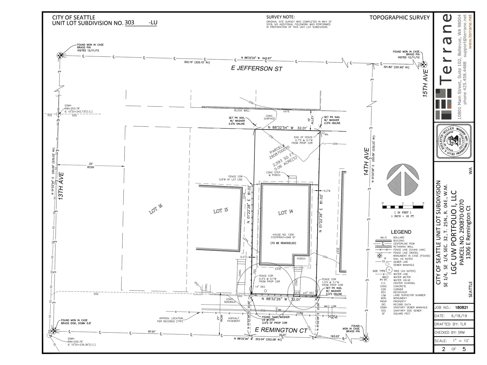 Site plan for 1306 E Remington Ct