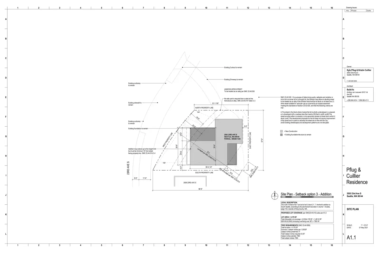 Site plan for 2502 23rd Ave S