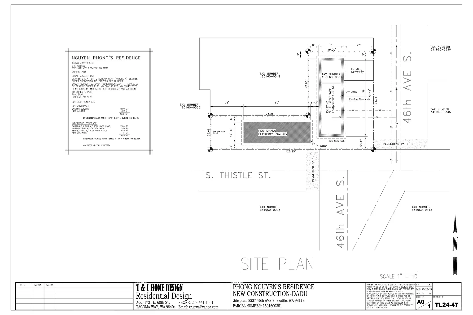 Site plan for 8337 46th Ave S
