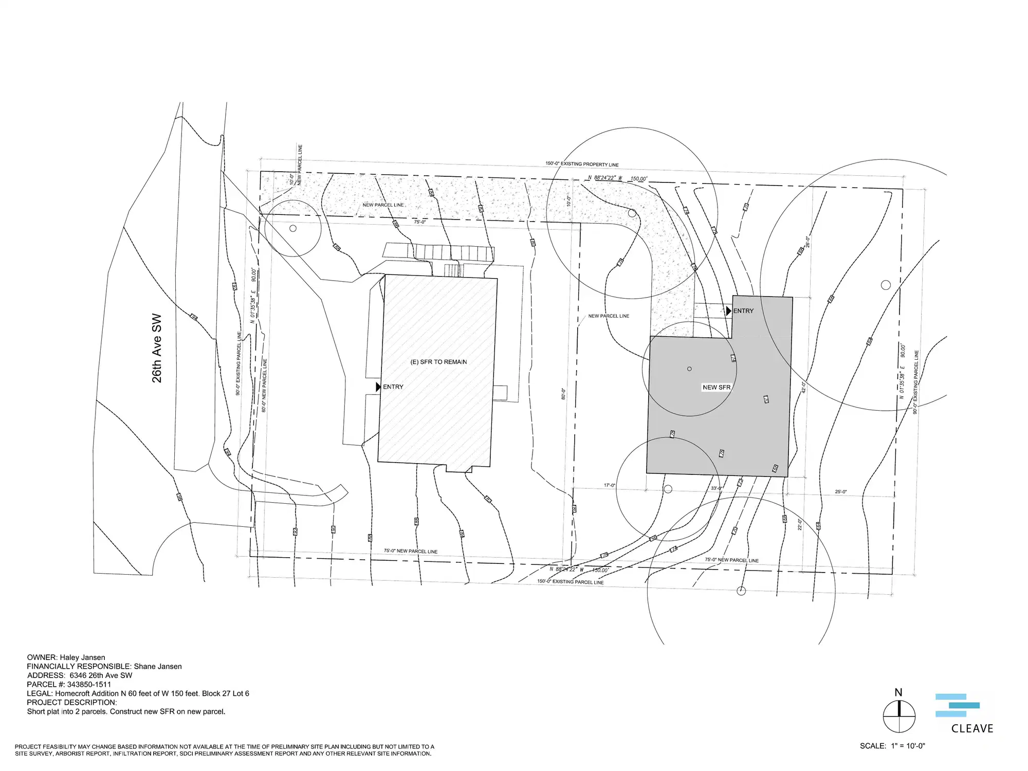 Site plan for 6346 26th Ave SW