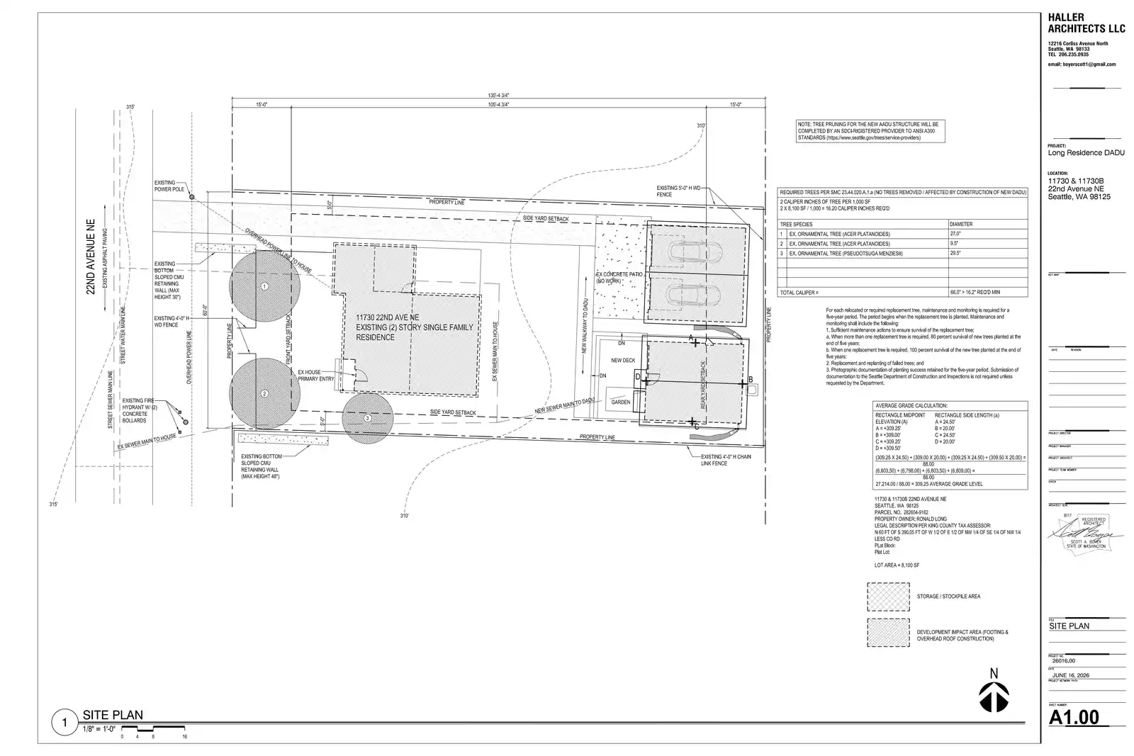 Site plan for 11732 22nd Ave NE