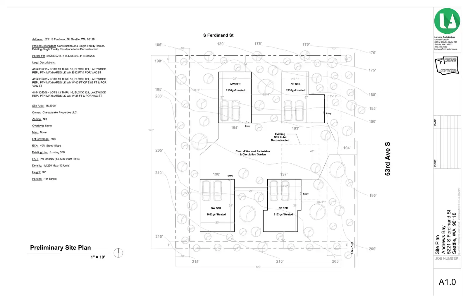 Site plan for 5221 S Ferdinand St