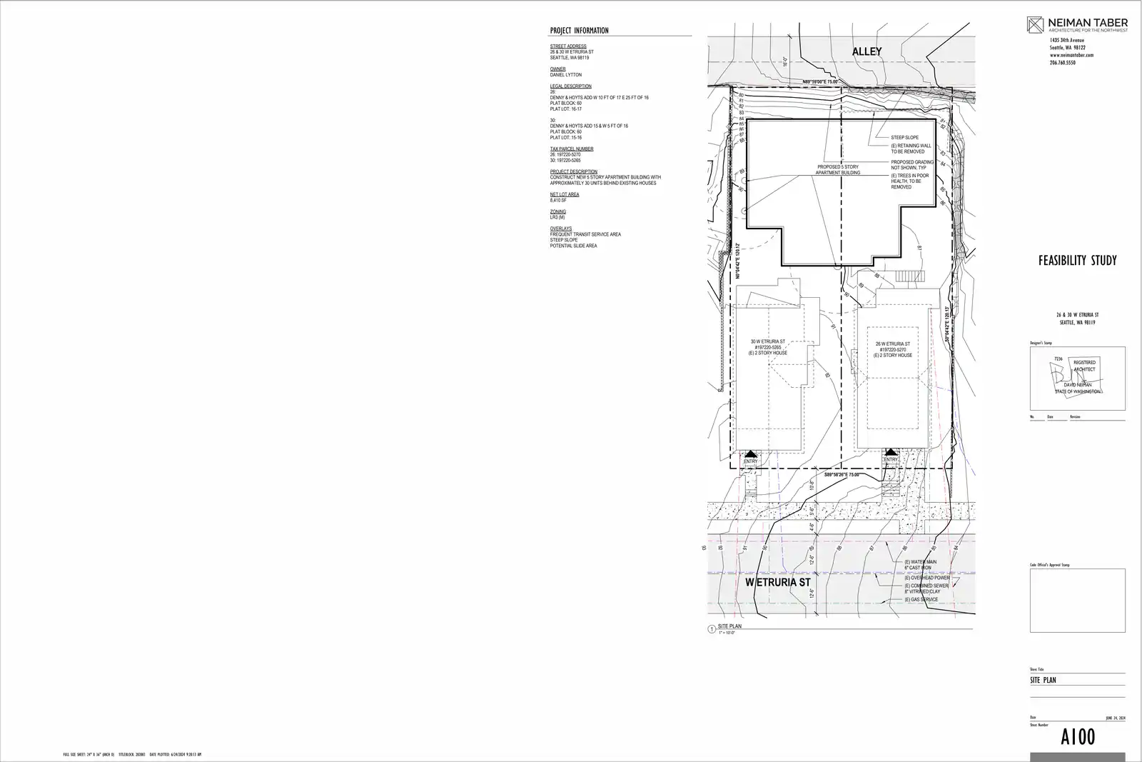 Site plan for 26 W Etruria St