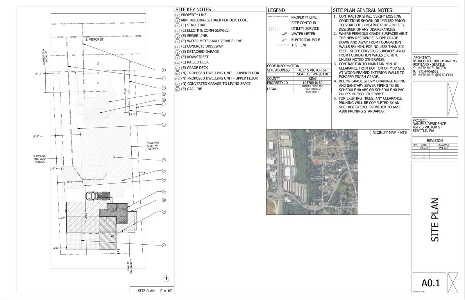 Site plan for 4617 S Victor St