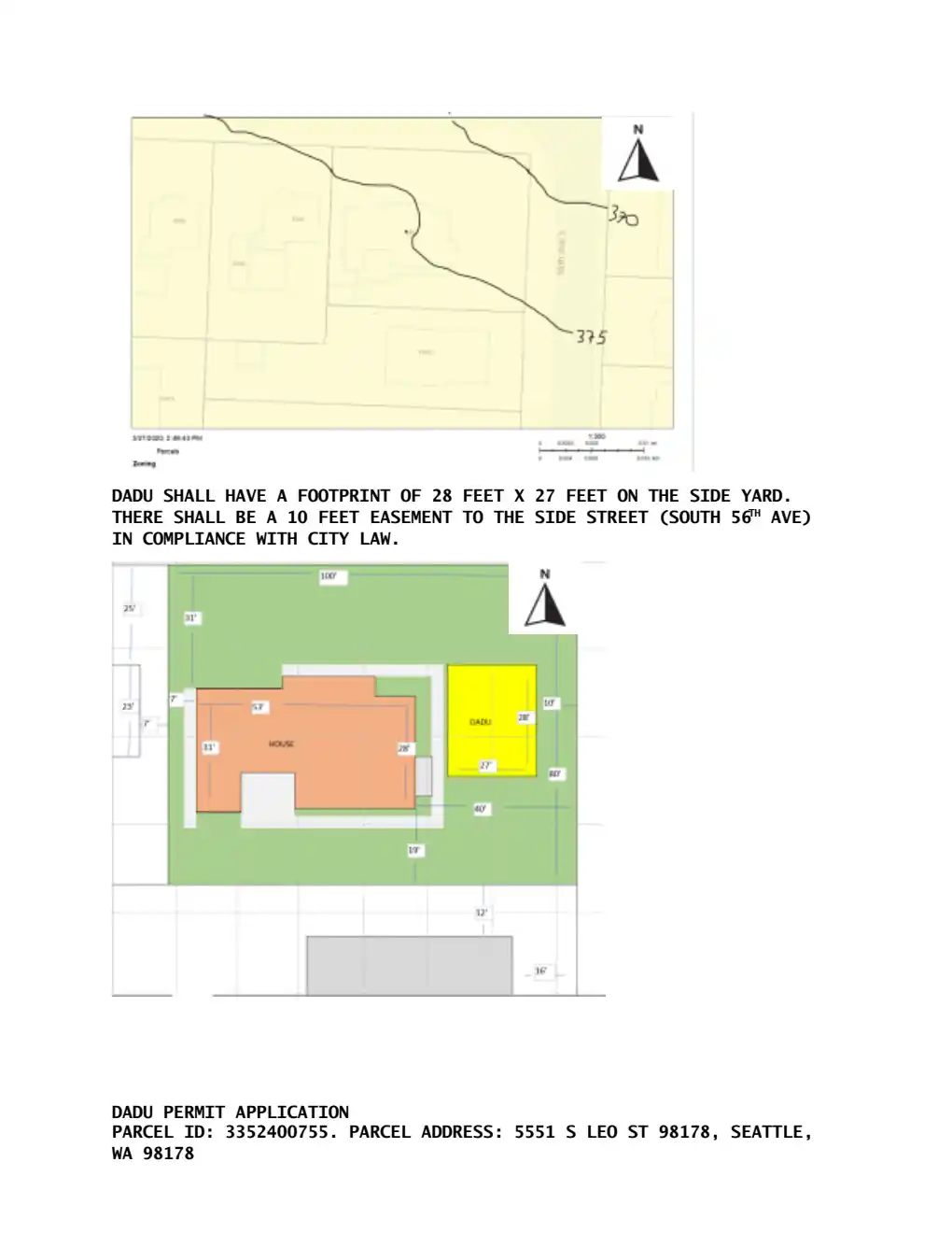 Site plan for 5551 S Leo St
