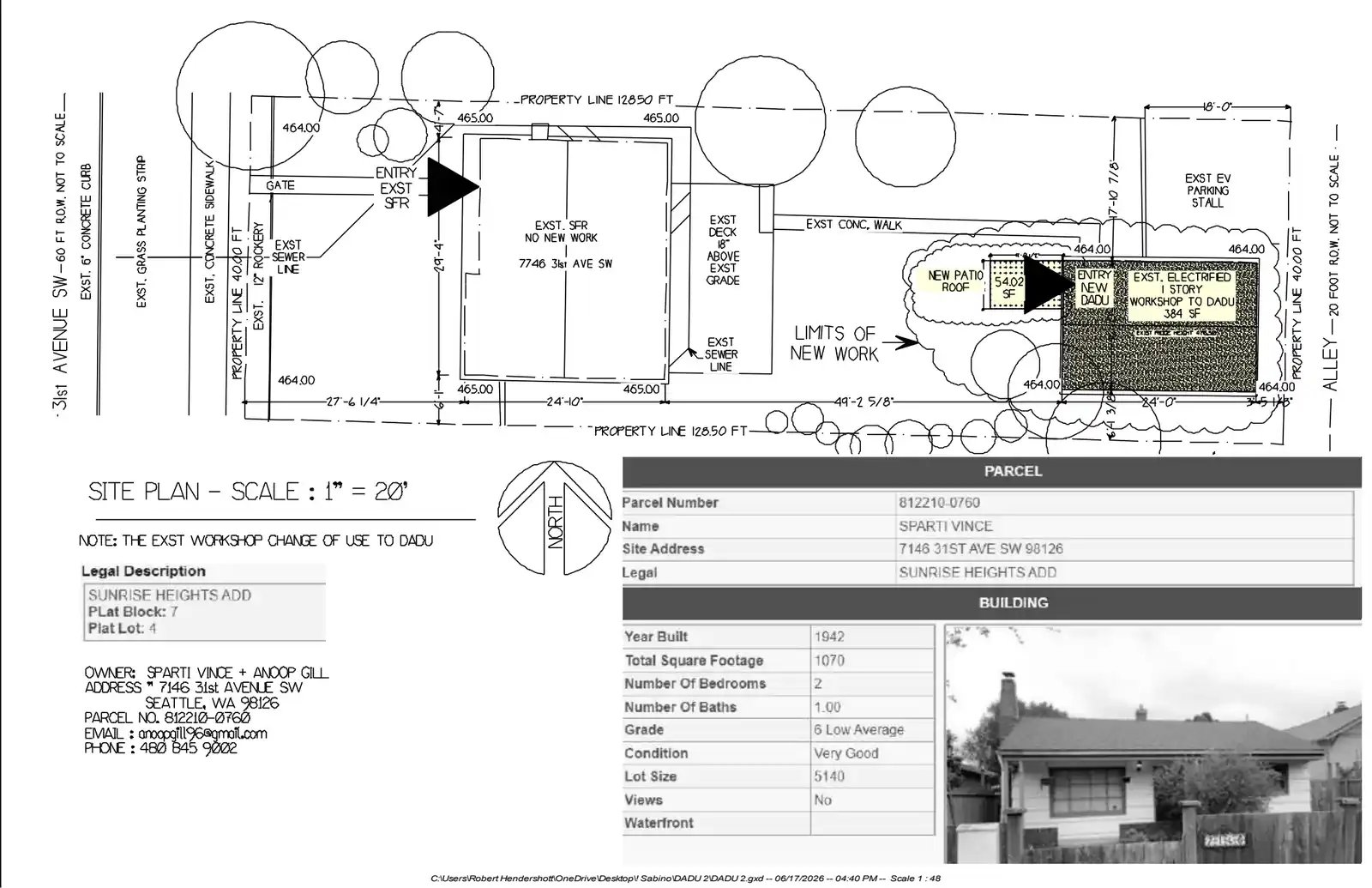 Site plan for 7146 31st Ave SW
