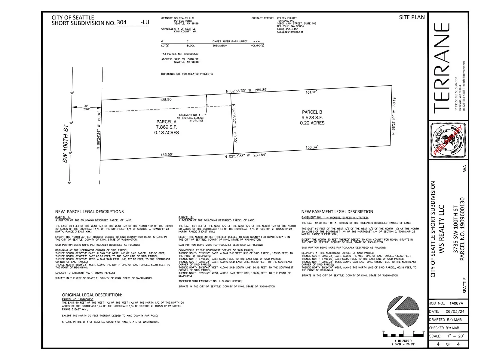 Site plan for 3735 SW 100th St