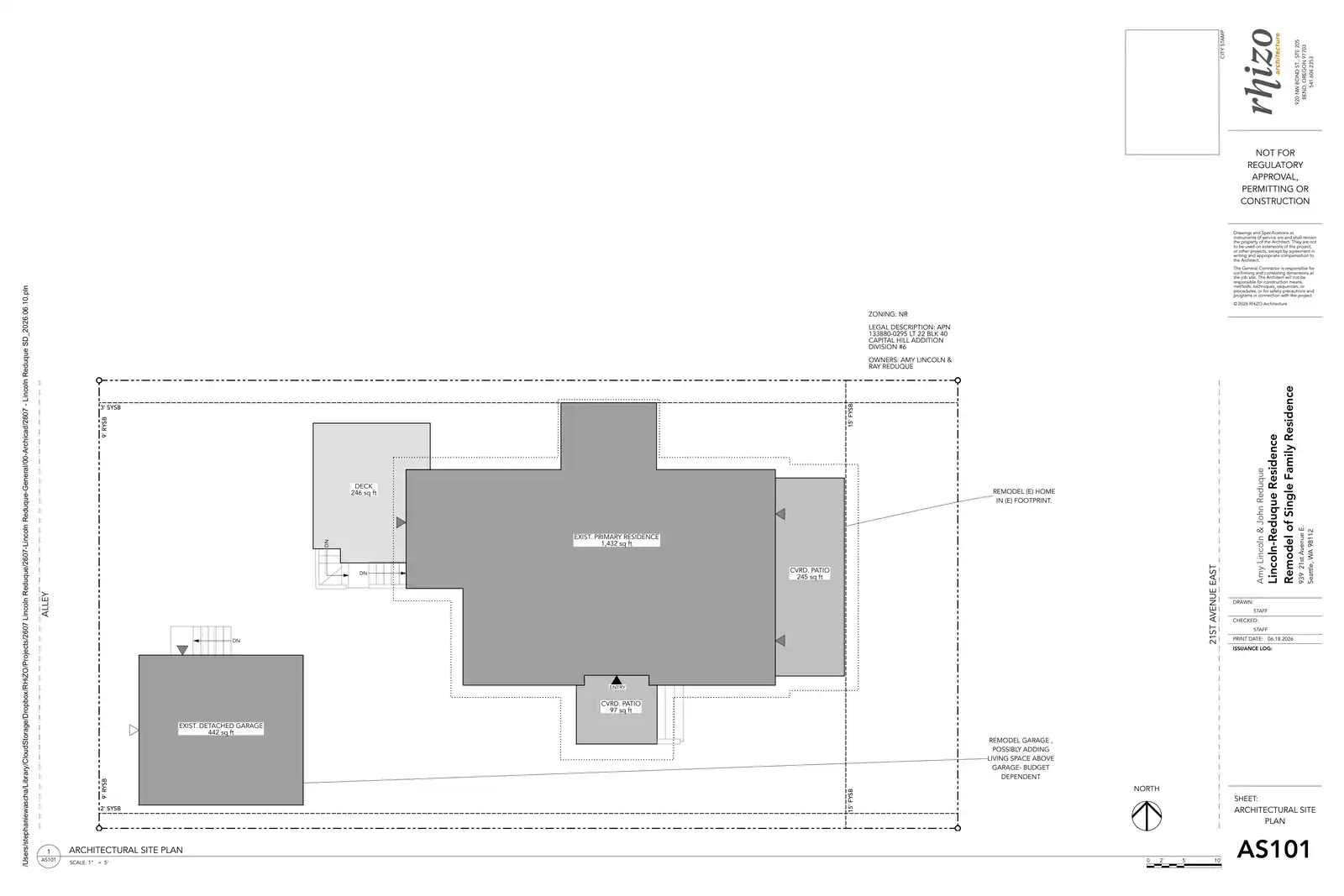 Site plan for 939 21st Ave E