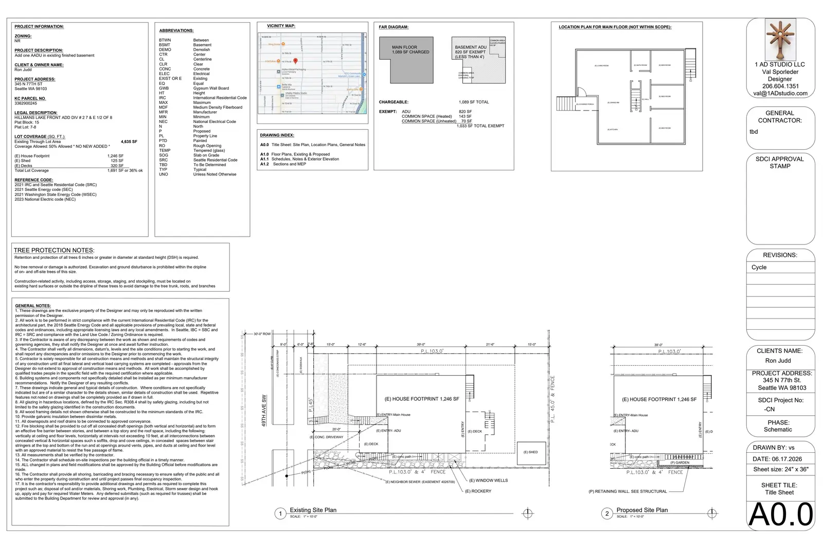 Site plan for 345 N 77th St
