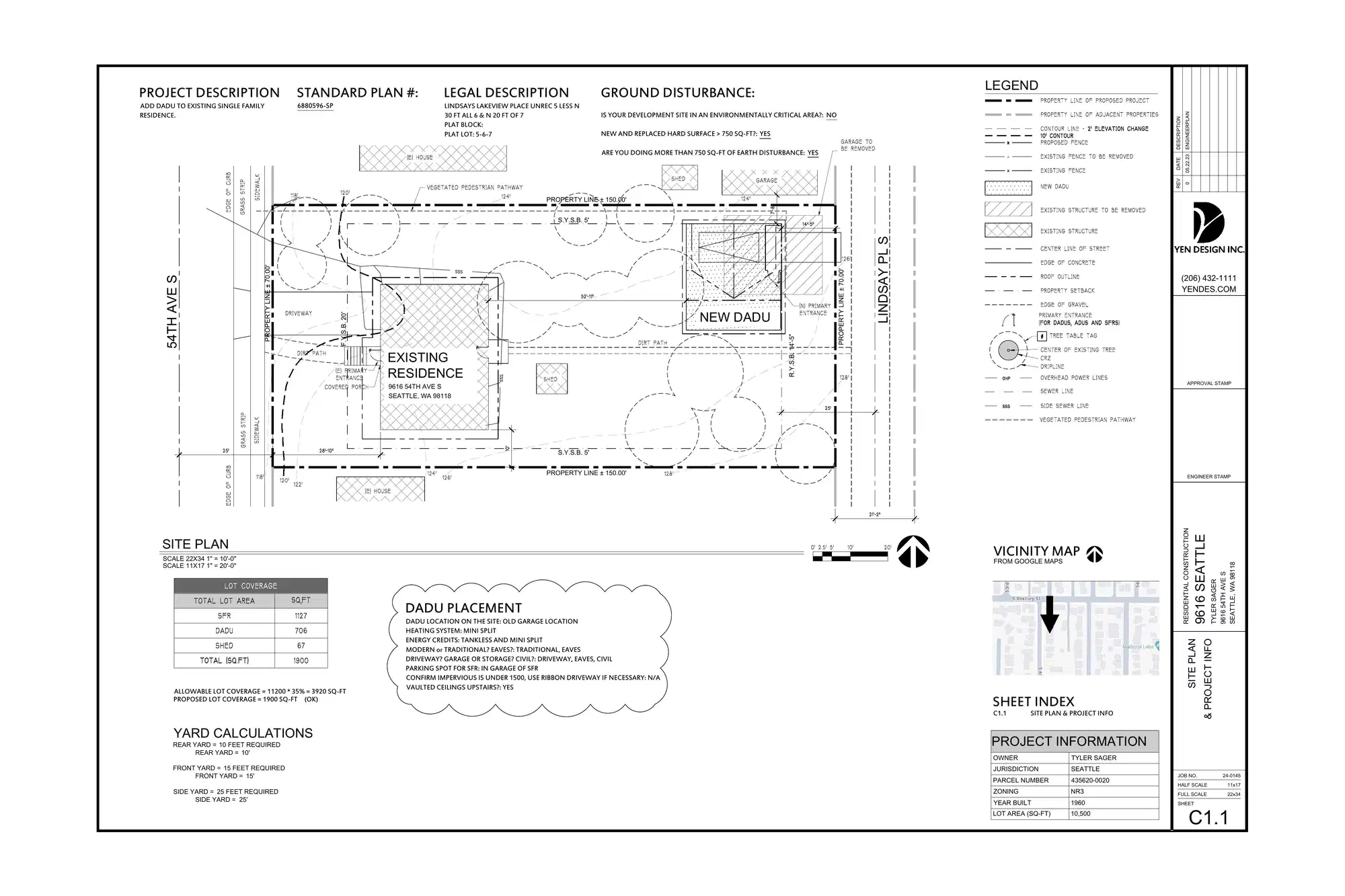 Site plan for 9620 Lindsay Pl S