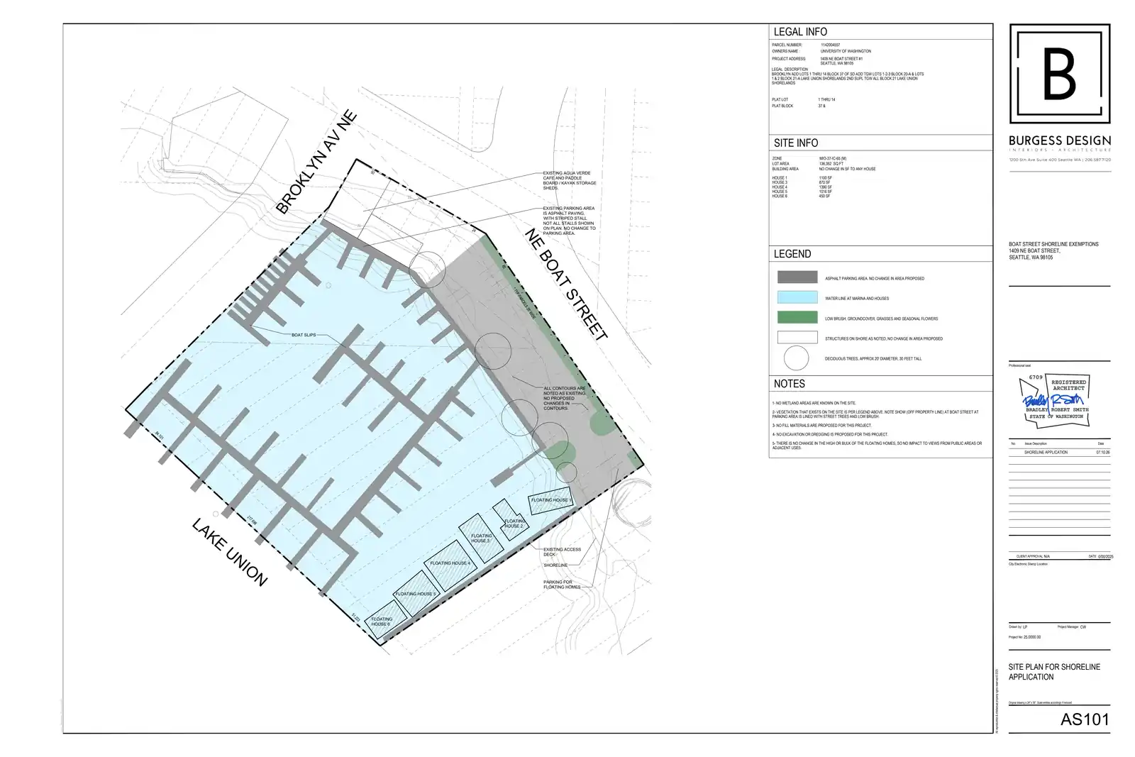 Site plan for 1409 NE Boat St