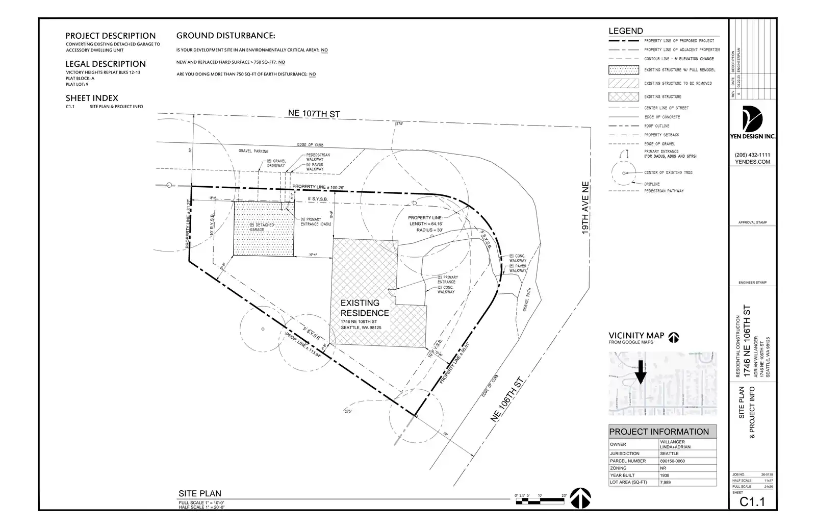 Site plan for 1746 NE 106th St