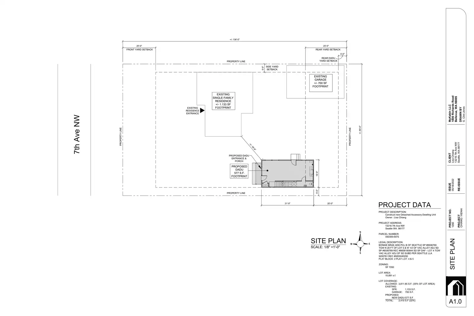 Site plan for 13218 7th Ave NW