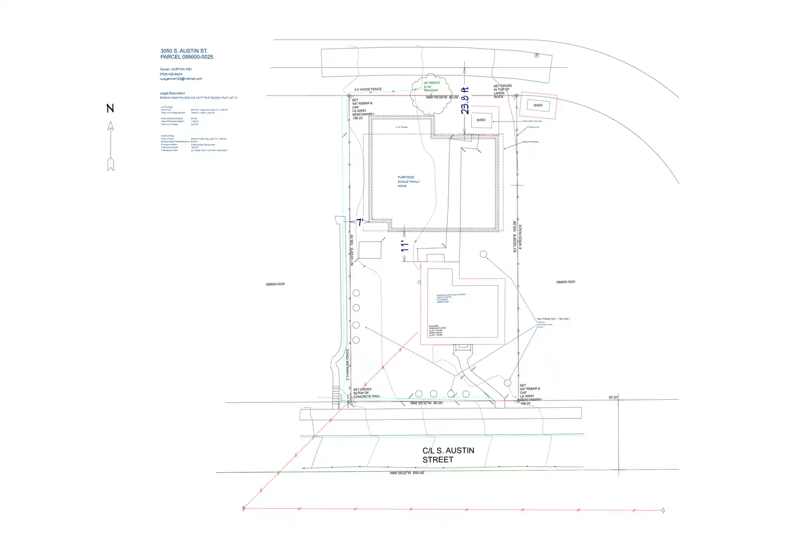 Site plan for 3050 S Austin St