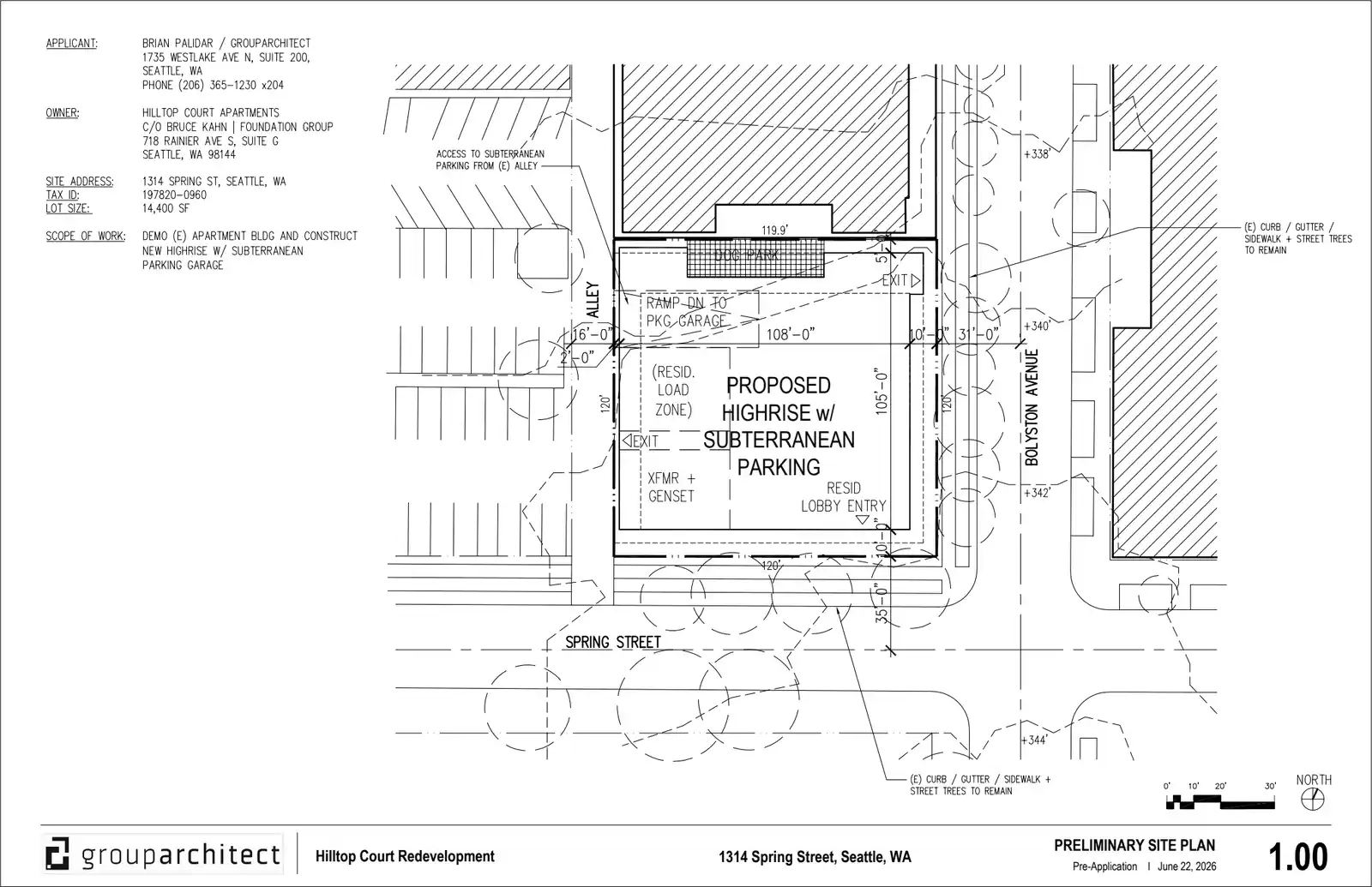 Site plan for 1314 Spring St