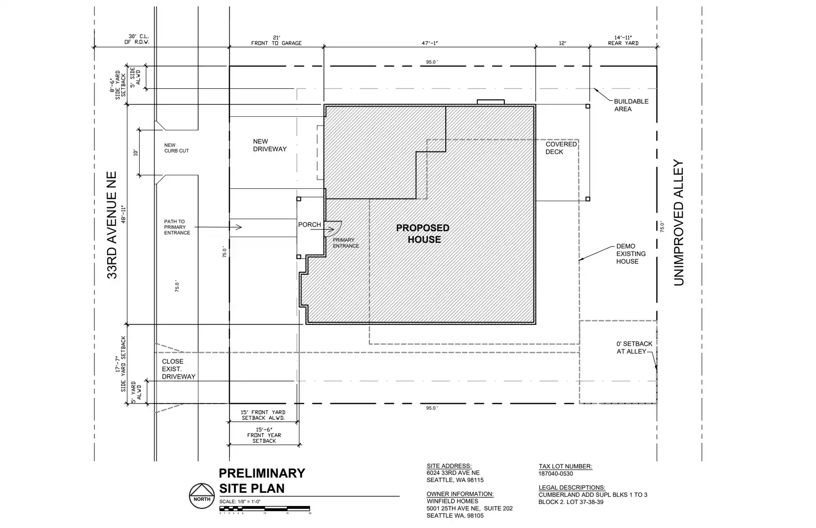 Site plan for 6024 33rd Ave NE