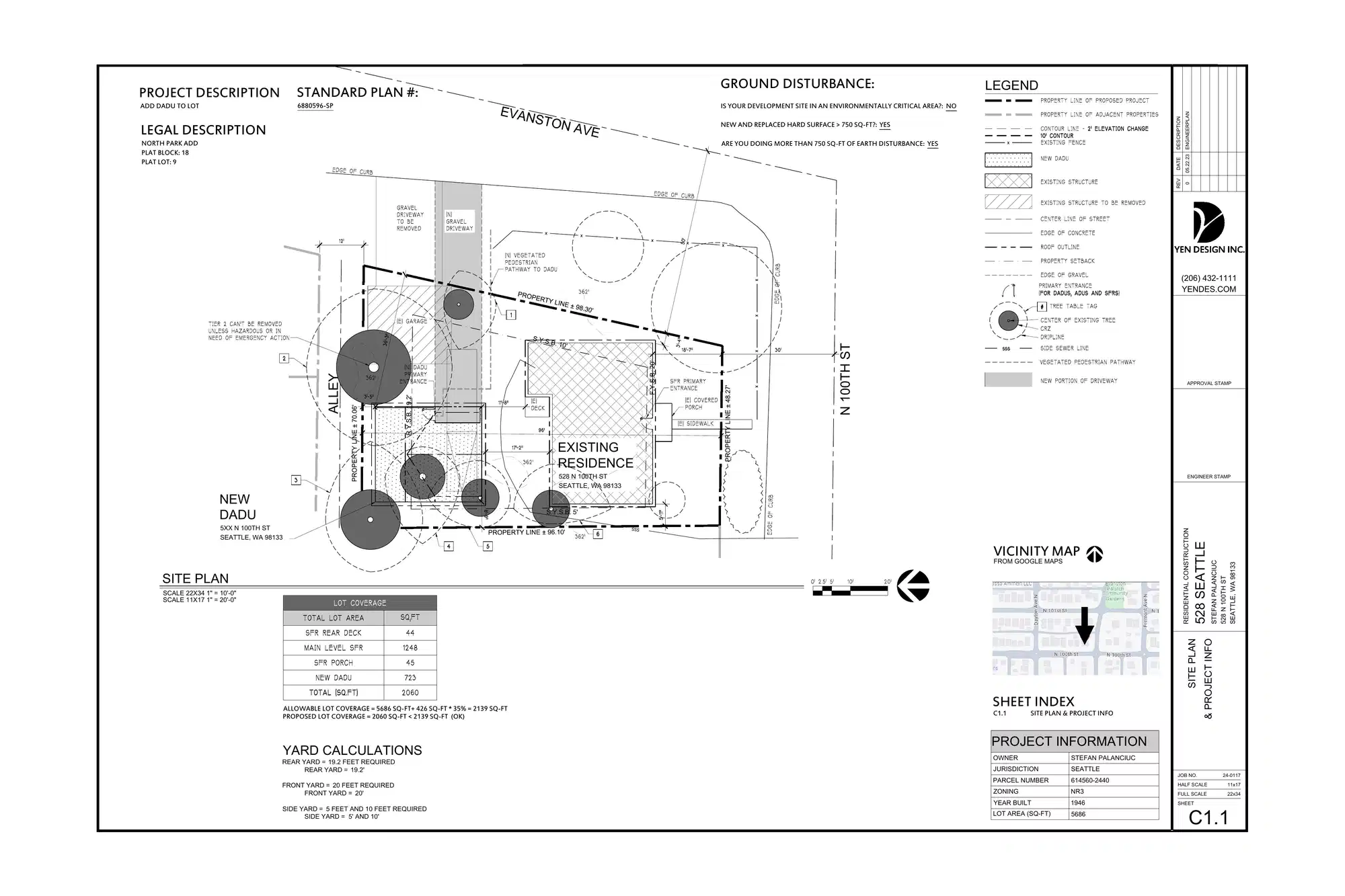 Site plan for 526 N 100th St