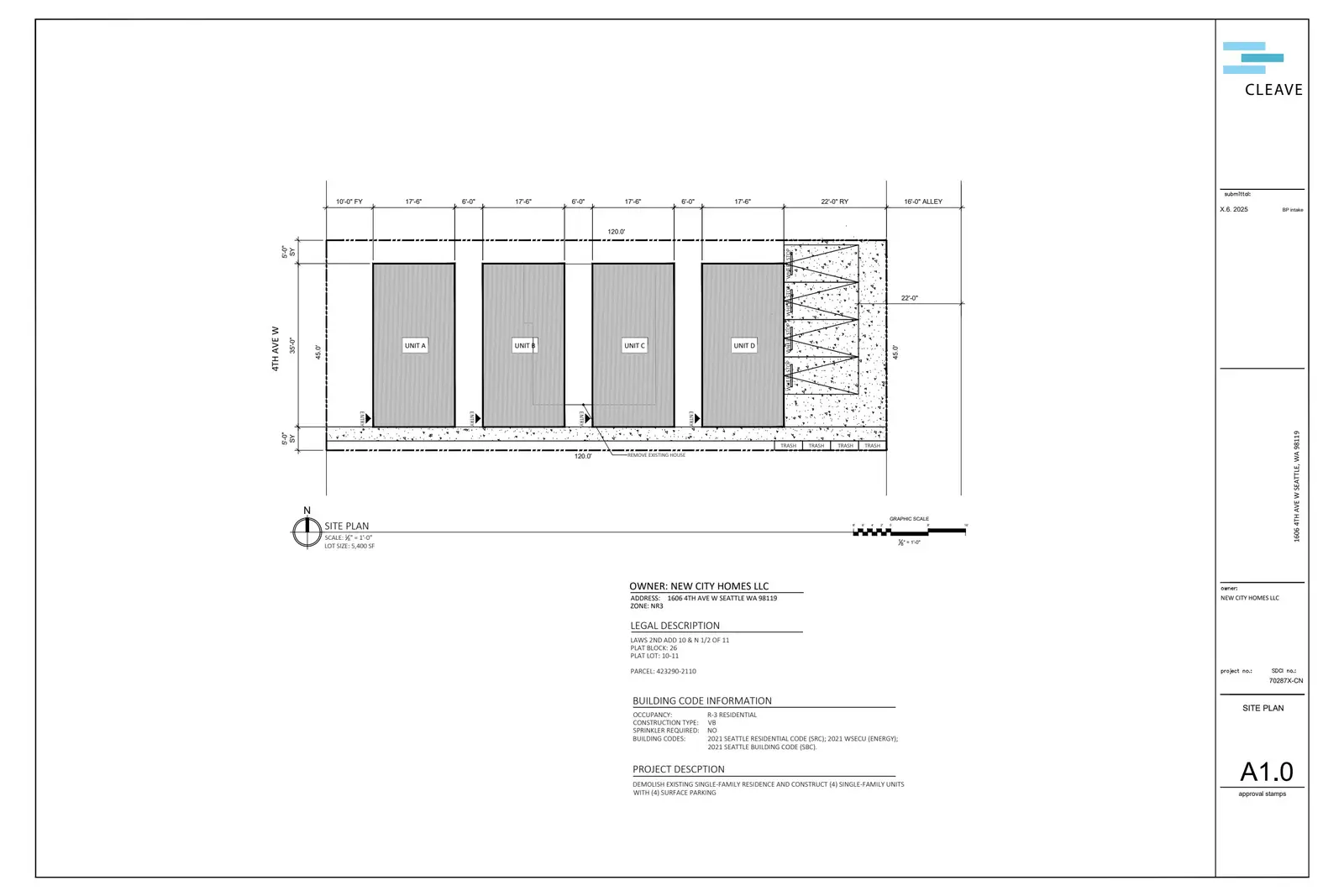 Site plan for 1606 4th Ave W