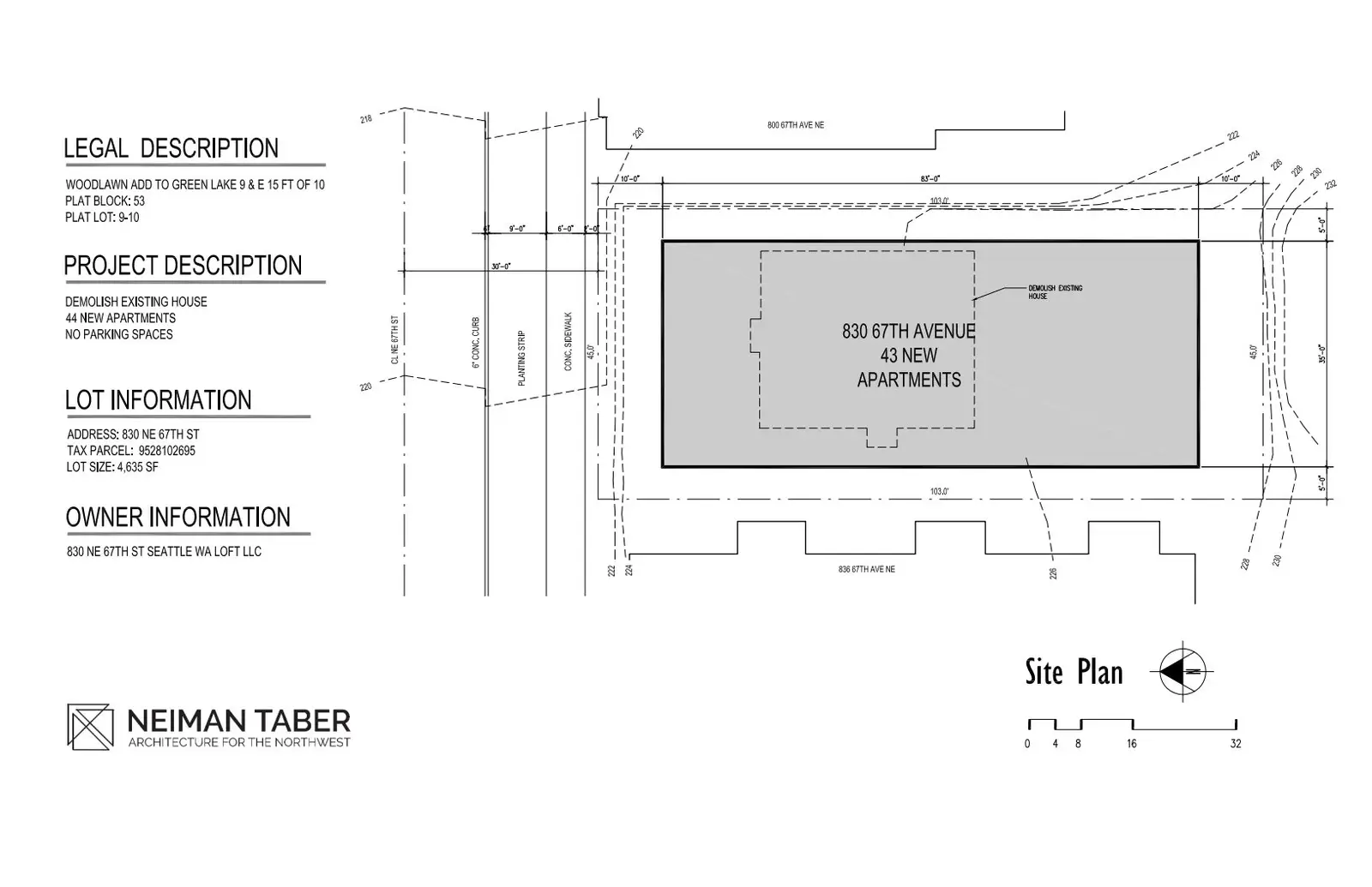 Site plan for 830 NE 67th St