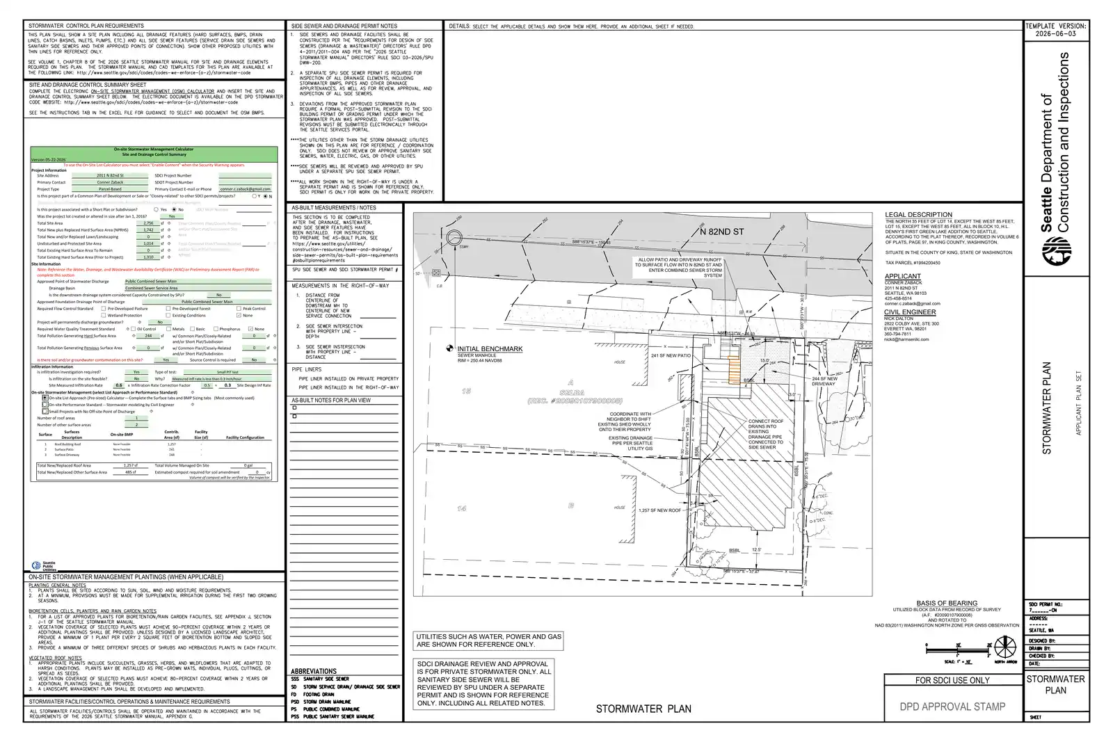 Site plan for 2011 N 82nd St
