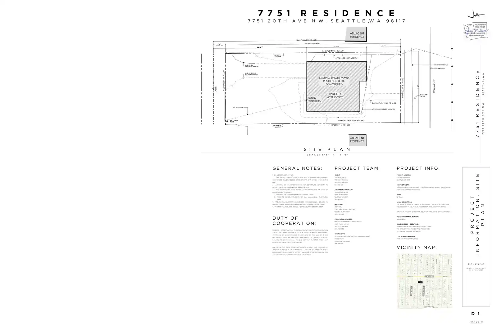 Site plan for 7751 20th Ave NW