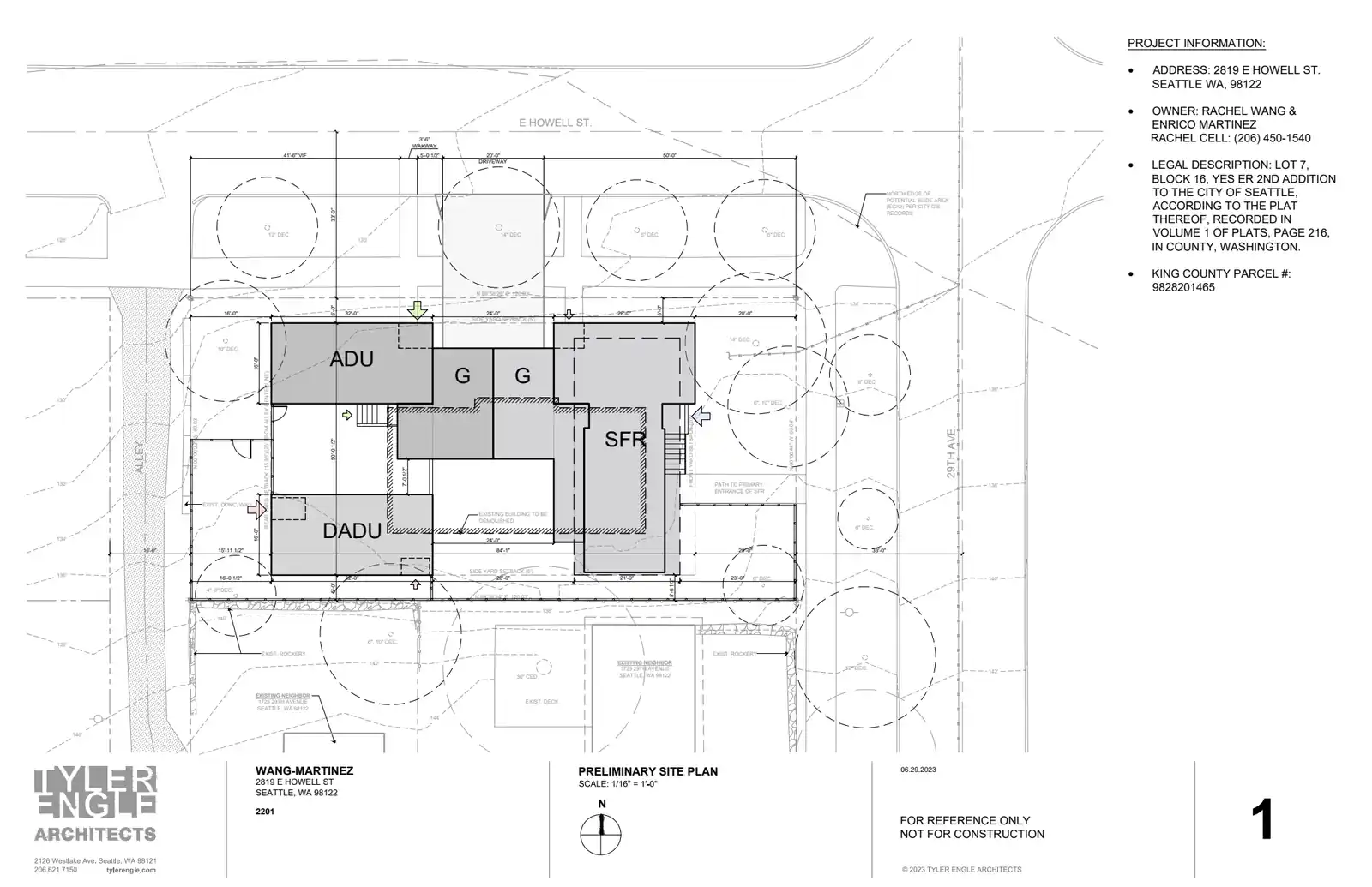Site plan for 2819 E Howell St