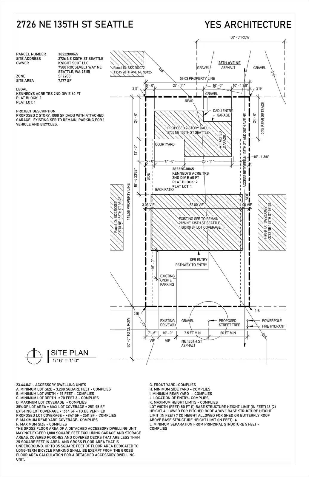 Site plan for 13519 28th Ave NE