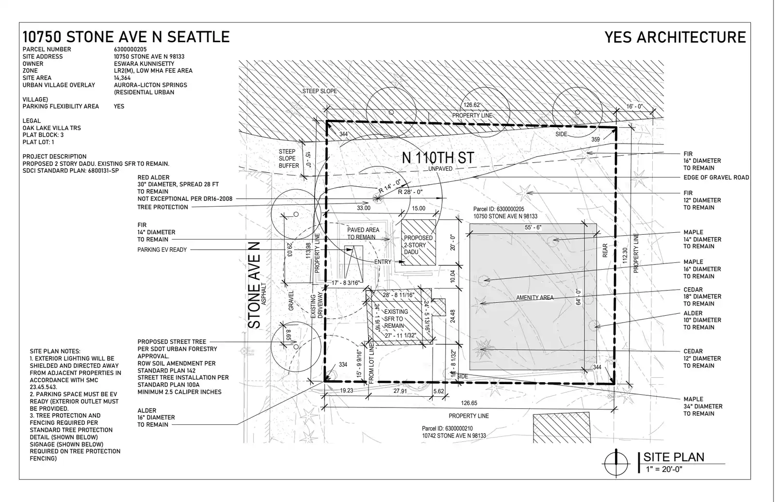 Site plan for 10750 Stone Ave N