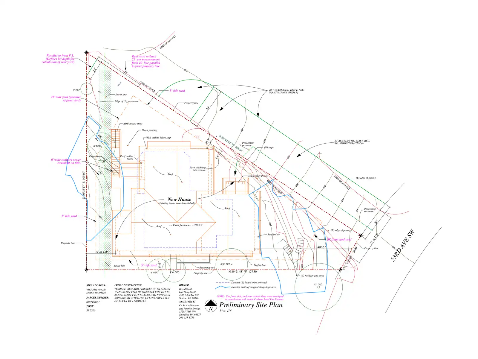 Site plan for 4565 53rd Ave SW