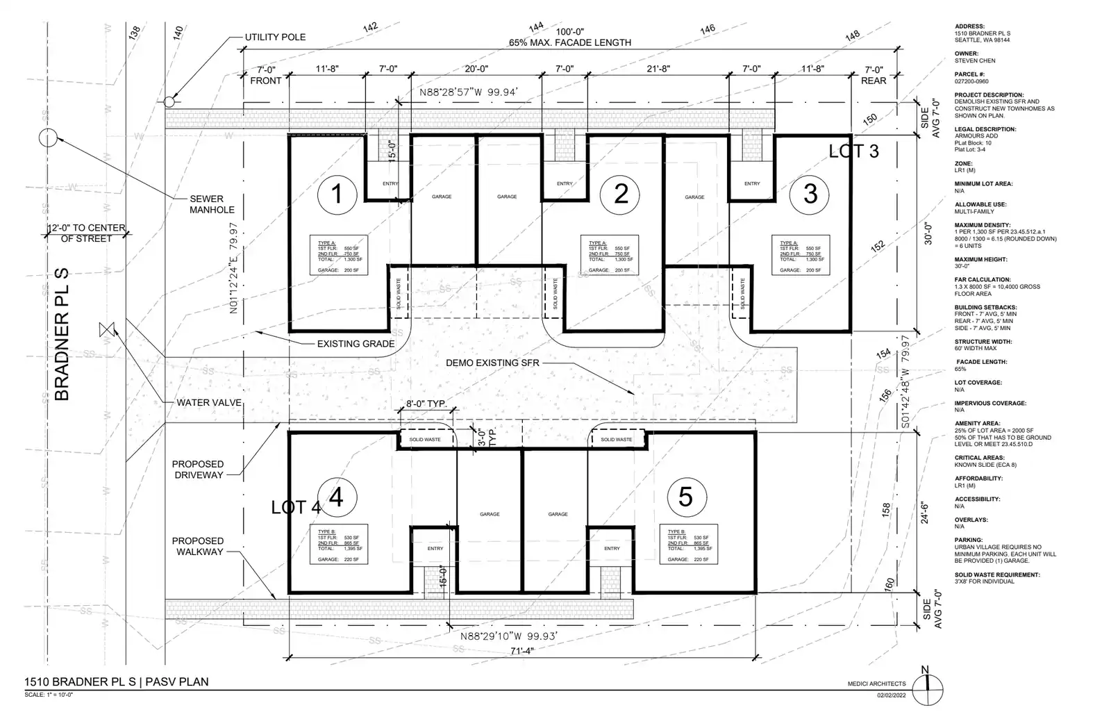 Site plan for 1510 Bradner Pl S