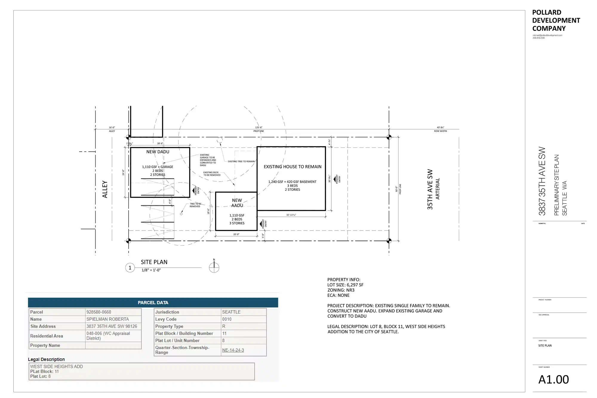 Site plan for 3837 35th Ave SW