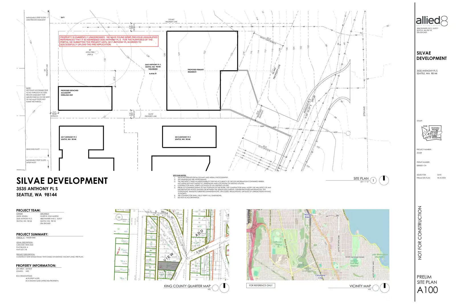 Site plan for 3511 Anthony Pl S