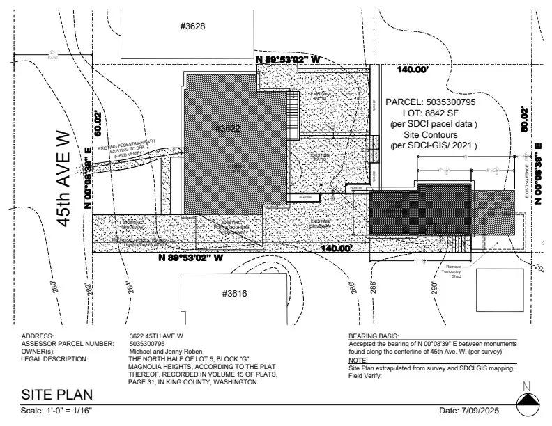 Site plan for 3622 45th Ave W