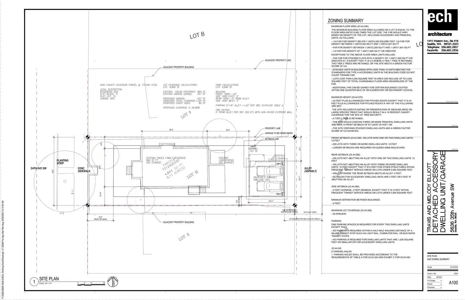 Site plan for 5636 35th Ave SW