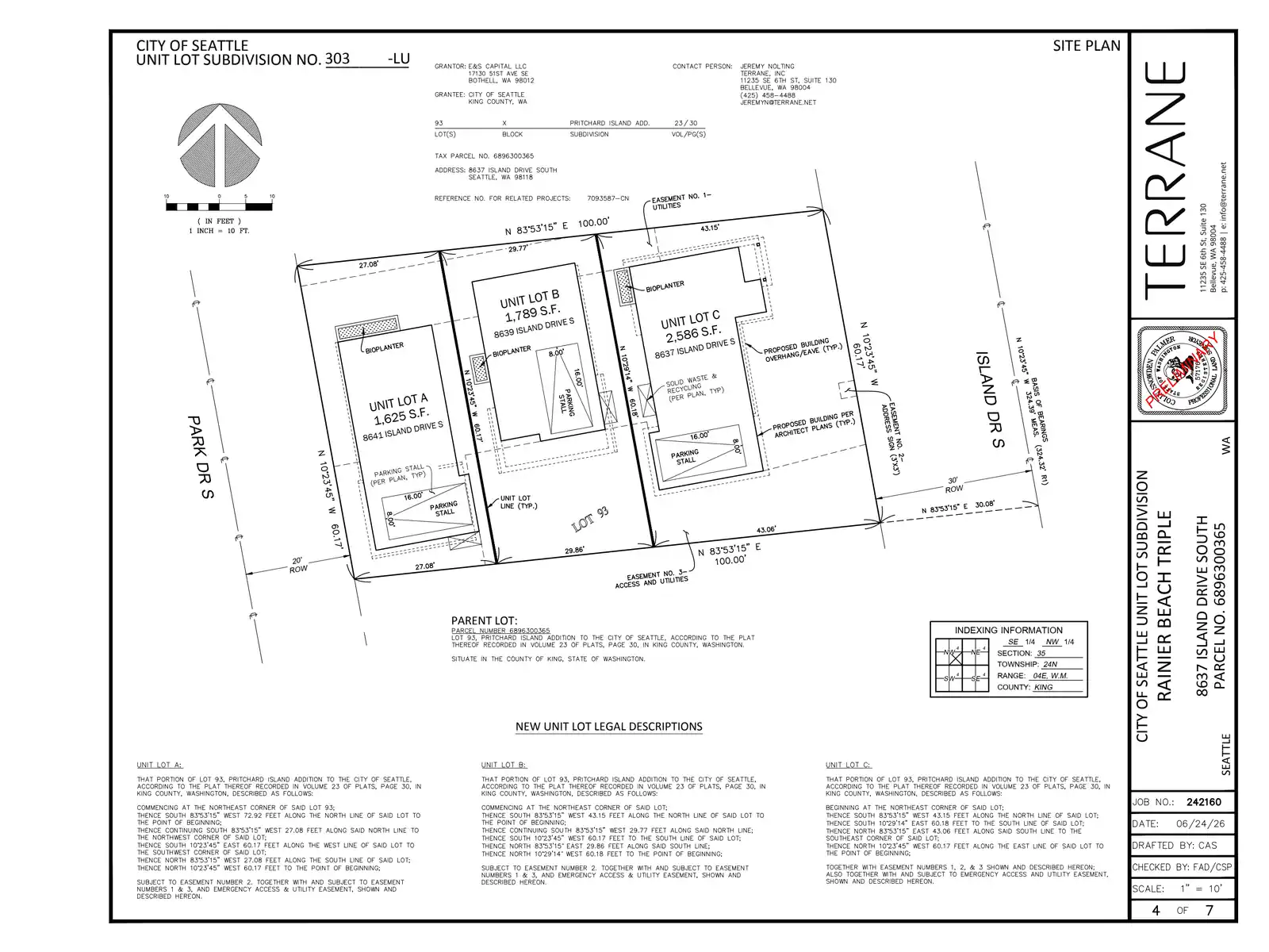 Site plan for 8641 Island Dr S