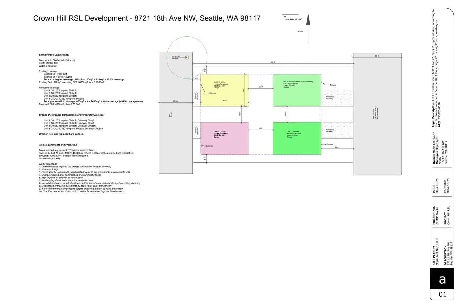 Site plan for 8721 18th Ave NW