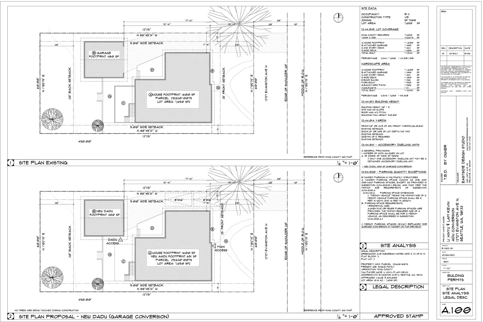 Site plan for 12727 Evanston Ave N