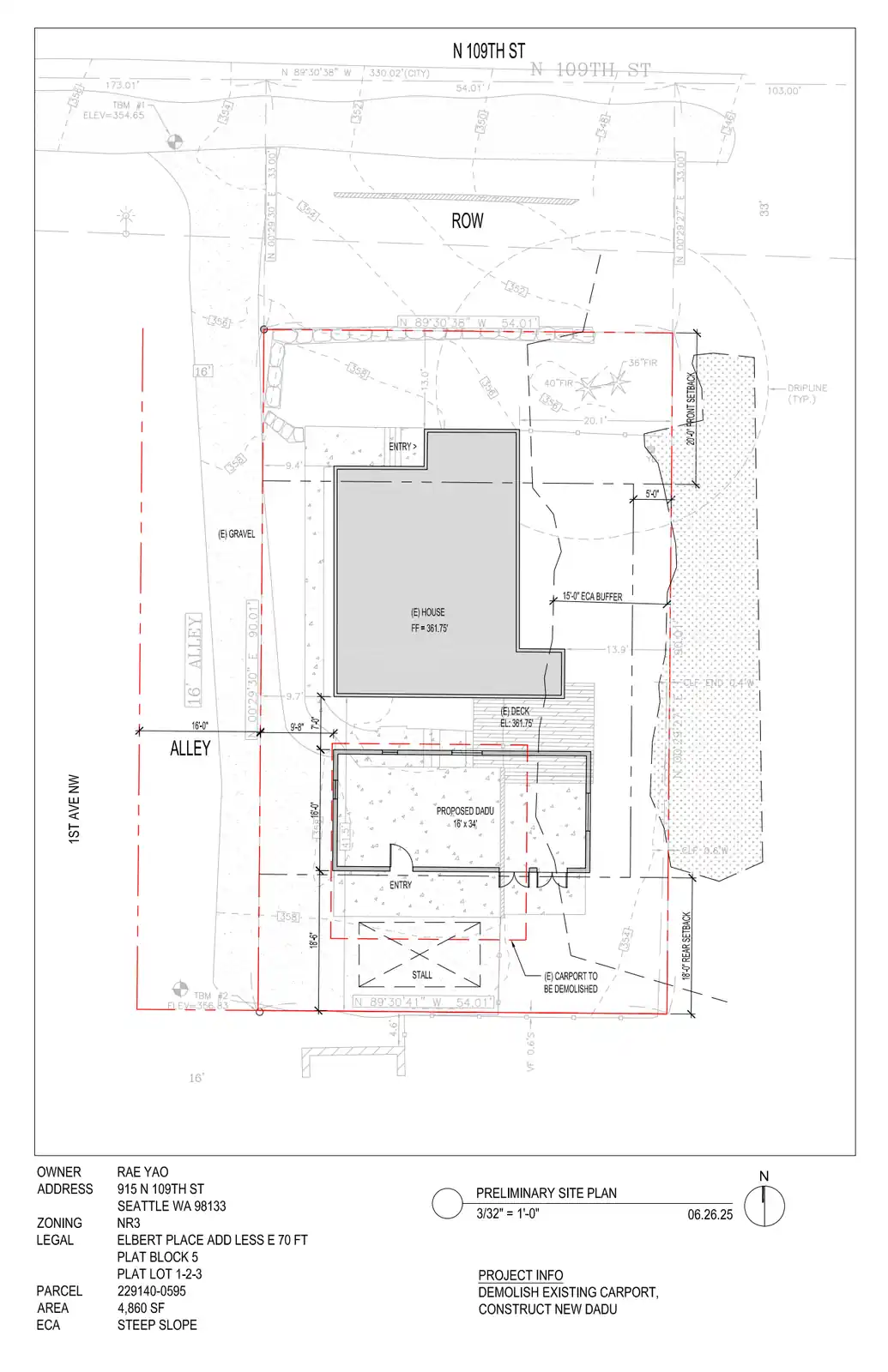 Site plan for 913 N 109th St