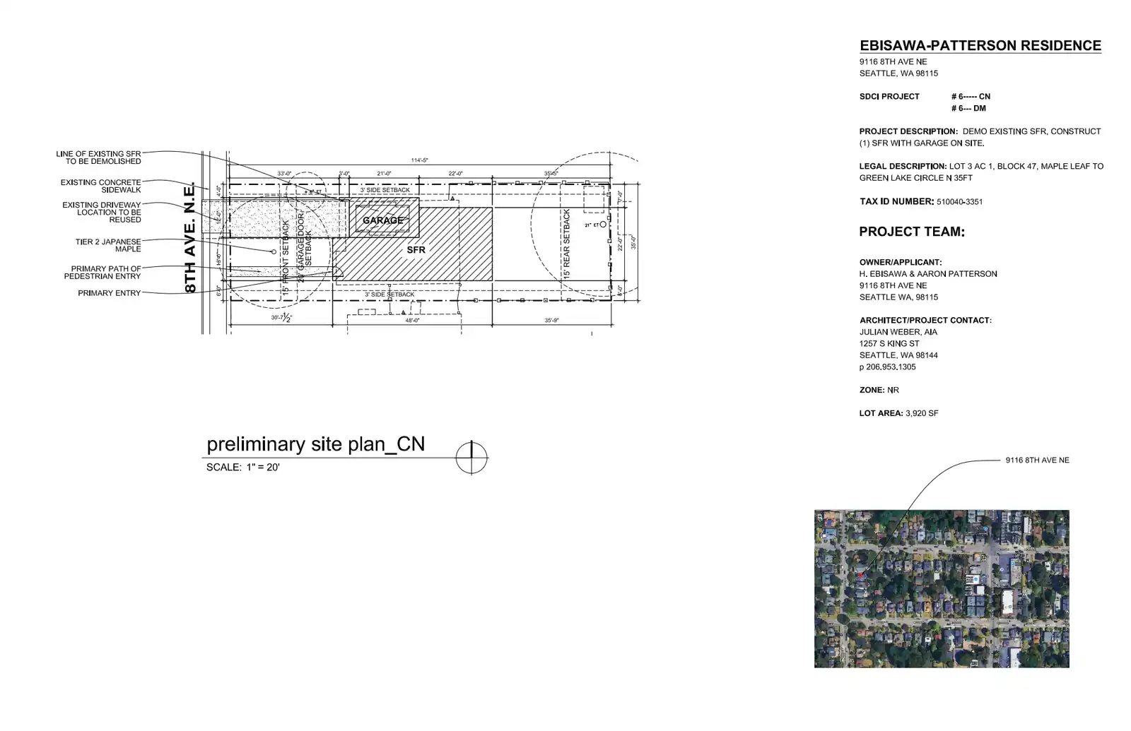 Site plan for 9116 8th Ave NE