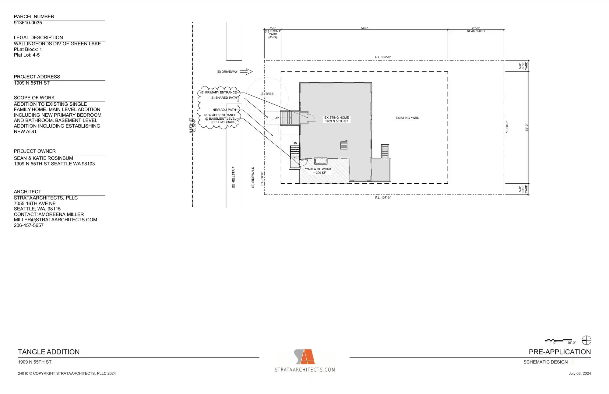 Site plan for 1909 N 55th St