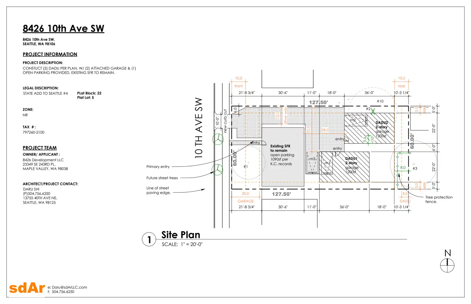 Site plan for 8426 10th Ave SW