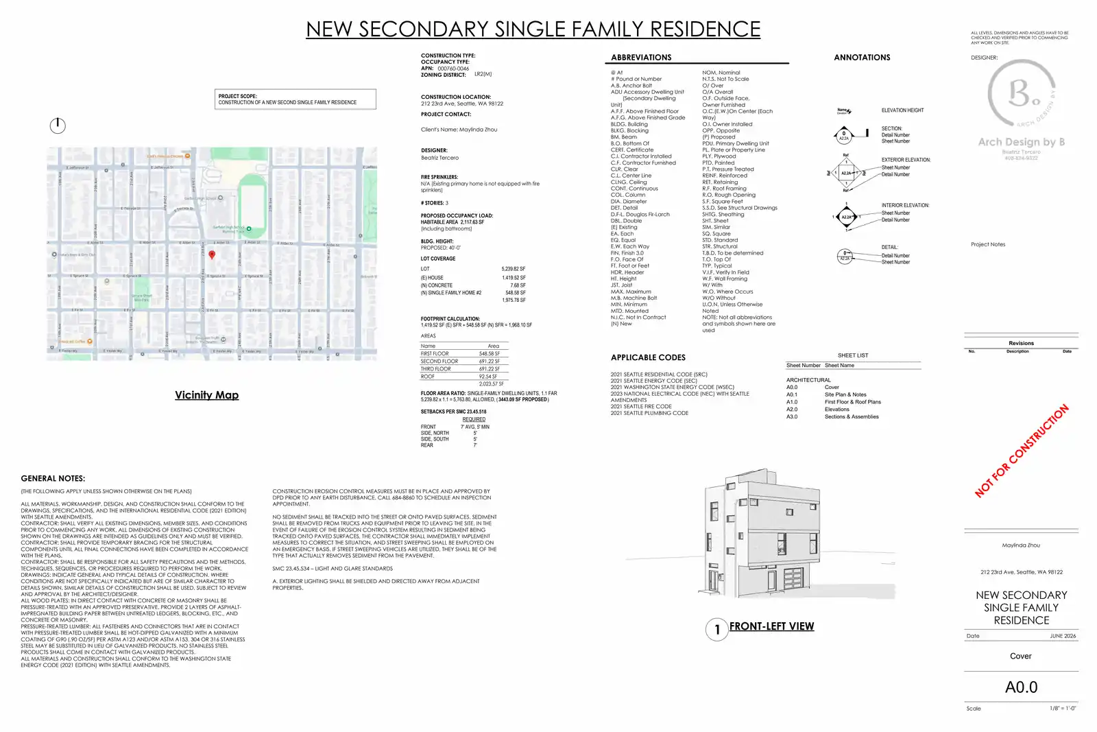 Site plan for 212 B 23rd Ave